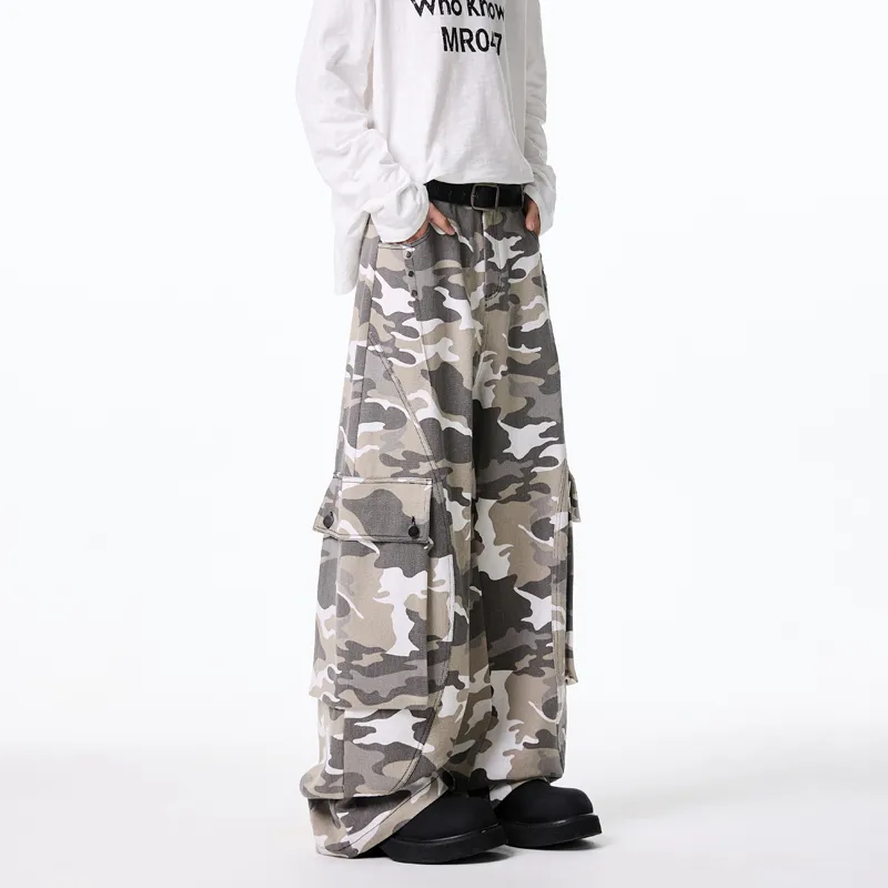 UNthemed Casual Pants Unisex White Gray-5