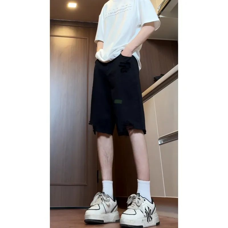UNthemed Denim Shorts Unisex Black-5