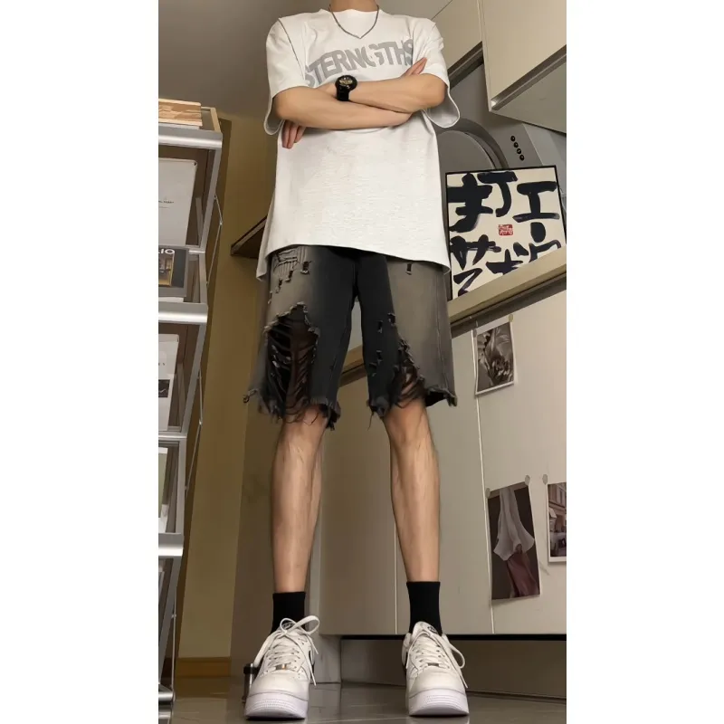 UNthemed Denim Shorts Unisex Black-3