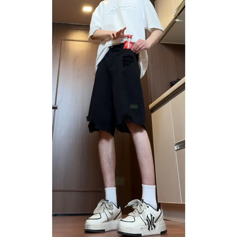 UNthemed Denim Shorts Unisex Black-6