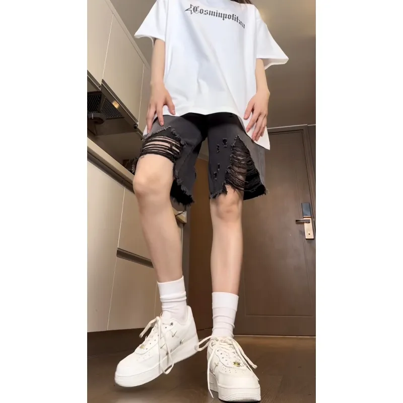 UNthemed Denim Shorts Unisex Black-7