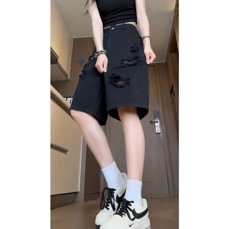 UNthemed Denim Shorts Unisex Black-7