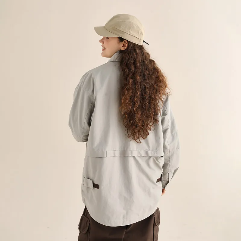 SET FUNS SETFUNS Outdoor Workwear Jacket Fall Unisex Gray Beige-6