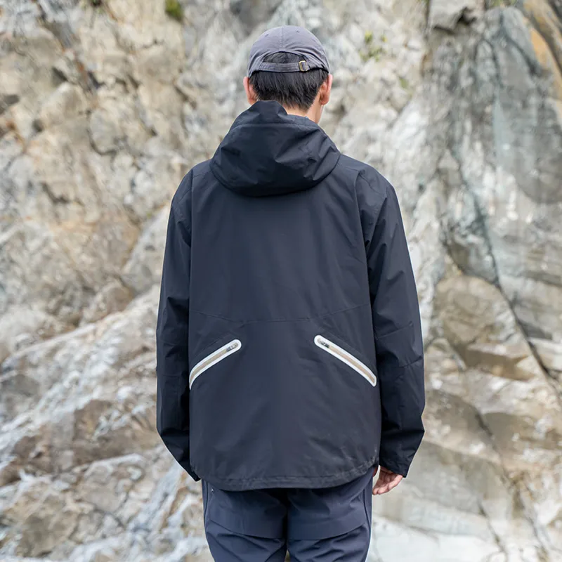 SET FUNS Spring And Fall Season Outdoor Style Jacket Brand Logo Men's Charcoal Black-2