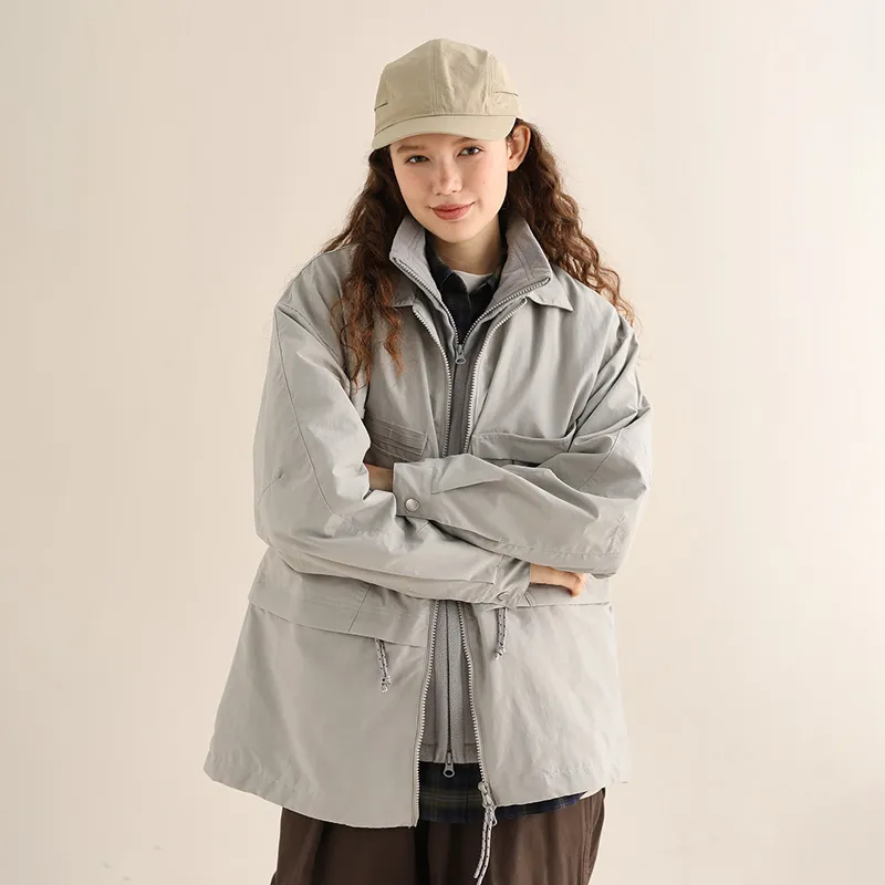 SET FUNS SETFUNS Outdoor Workwear Jacket Fall Unisex Gray Beige-4