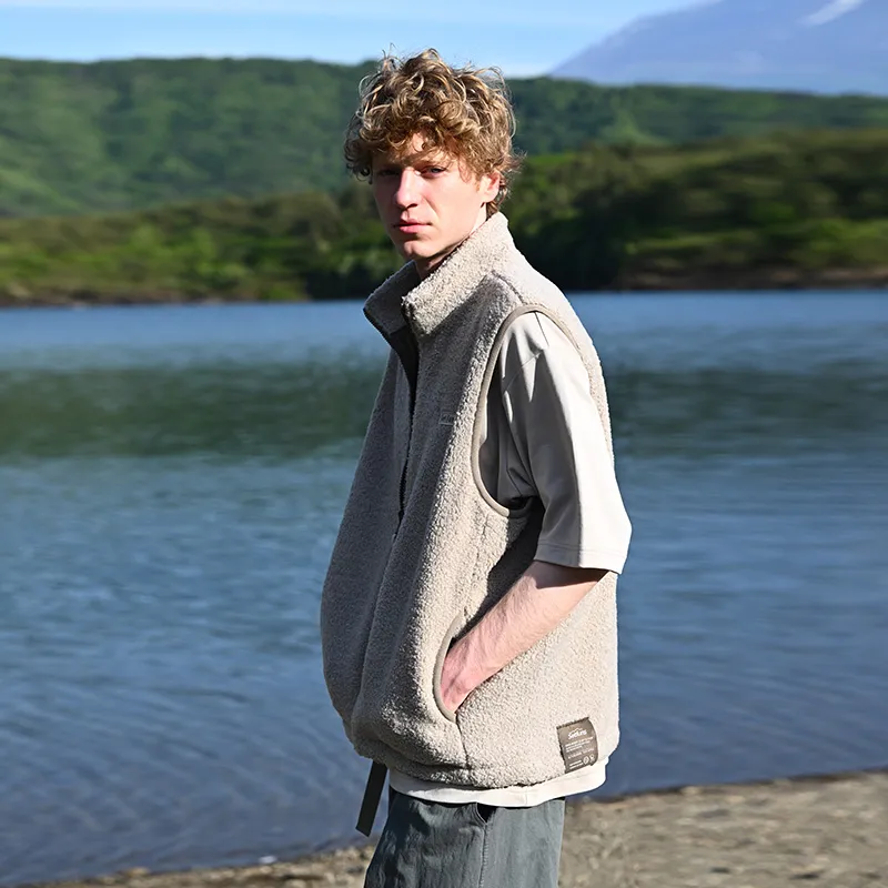 SET FUNS SETFUNS Outdoor Style Vest Fall Unisex Sheep Grey-3