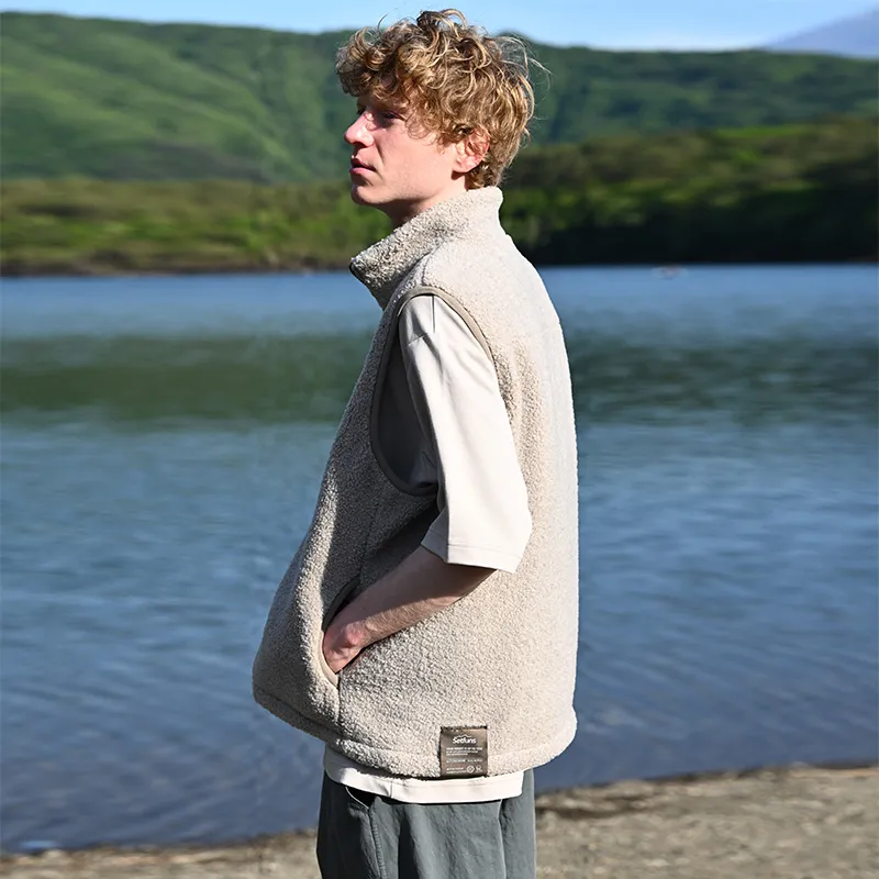 SET FUNS SETFUNS Outdoor Style Vest Fall Unisex Sheep Grey-5