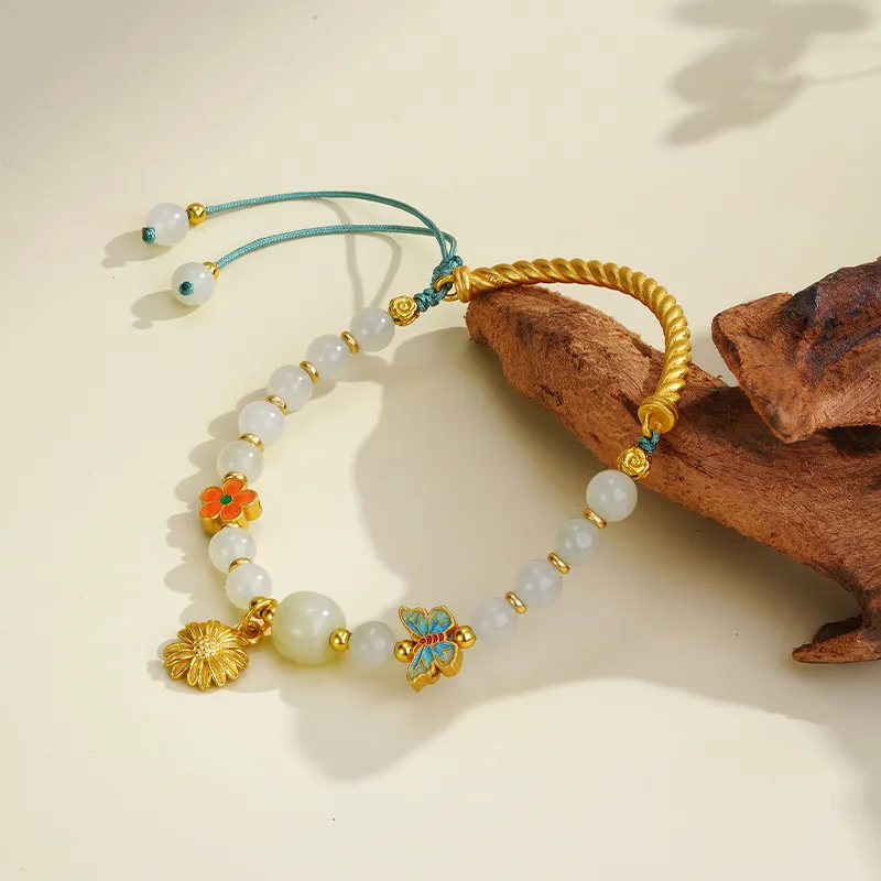 CHOW TAI SENG Elegant Bracelet Pale Greenish White Jade Women's-2