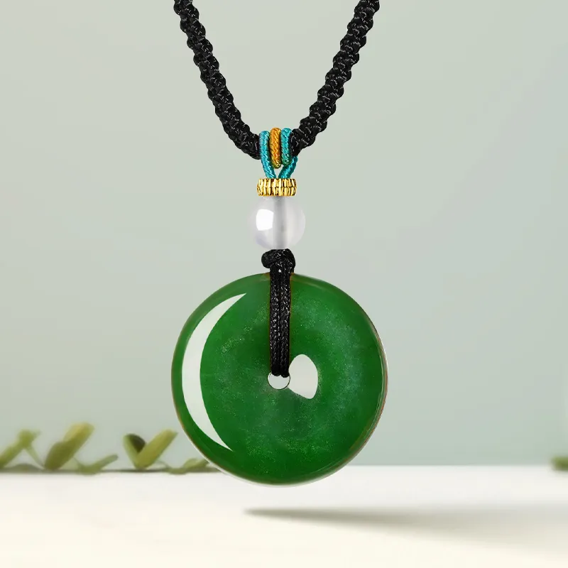CHOW TAI SENG Peace Buckle Hetian Jade Necklace Pendant Jasper Unisex-9