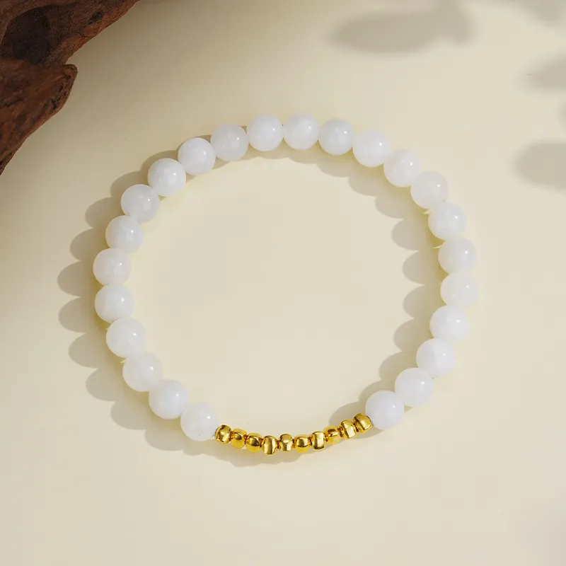 CHOW TAI SENG Agate Advanced Textured Beaded Bracelet Elegant Accessories Men's-9