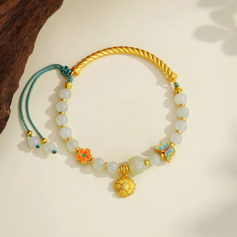 CHOW TAI SENG Elegant Bracelet Pale Greenish White Jade Women's-3