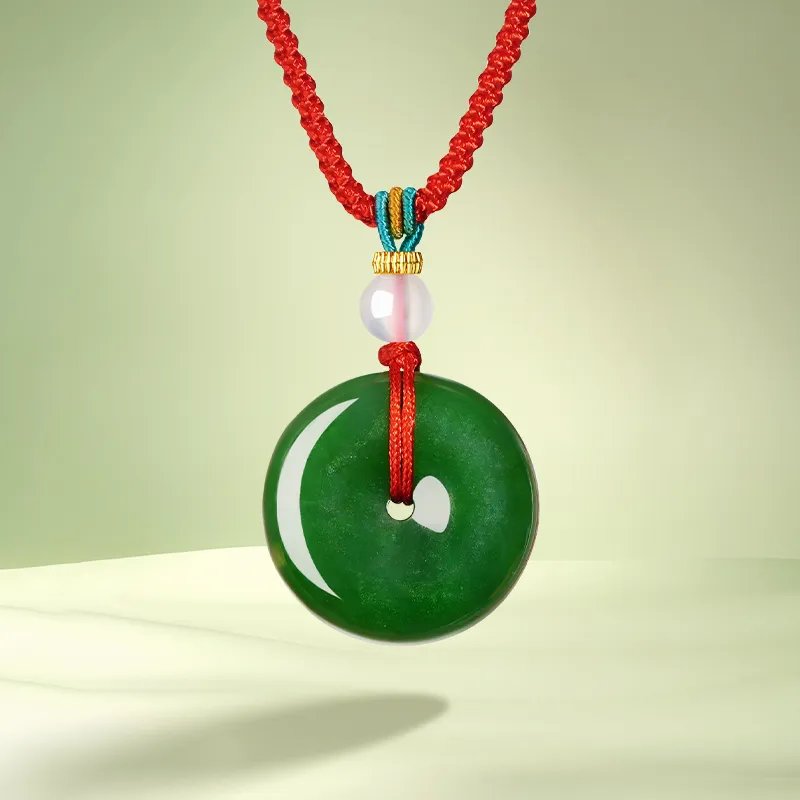 CHOW TAI SENG Peace Buckle Hetian Jade Necklace Pendant Jasper Unisex-2