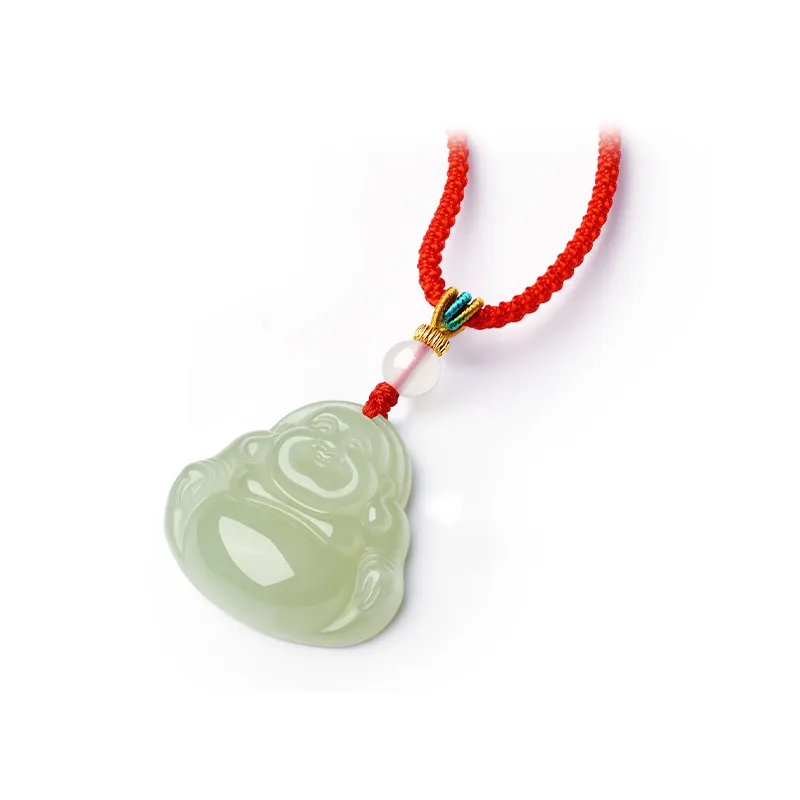 CHOW TAI SENG Hetian Jade Pendant, Gift Pale Greenish White Jade Unisex-14