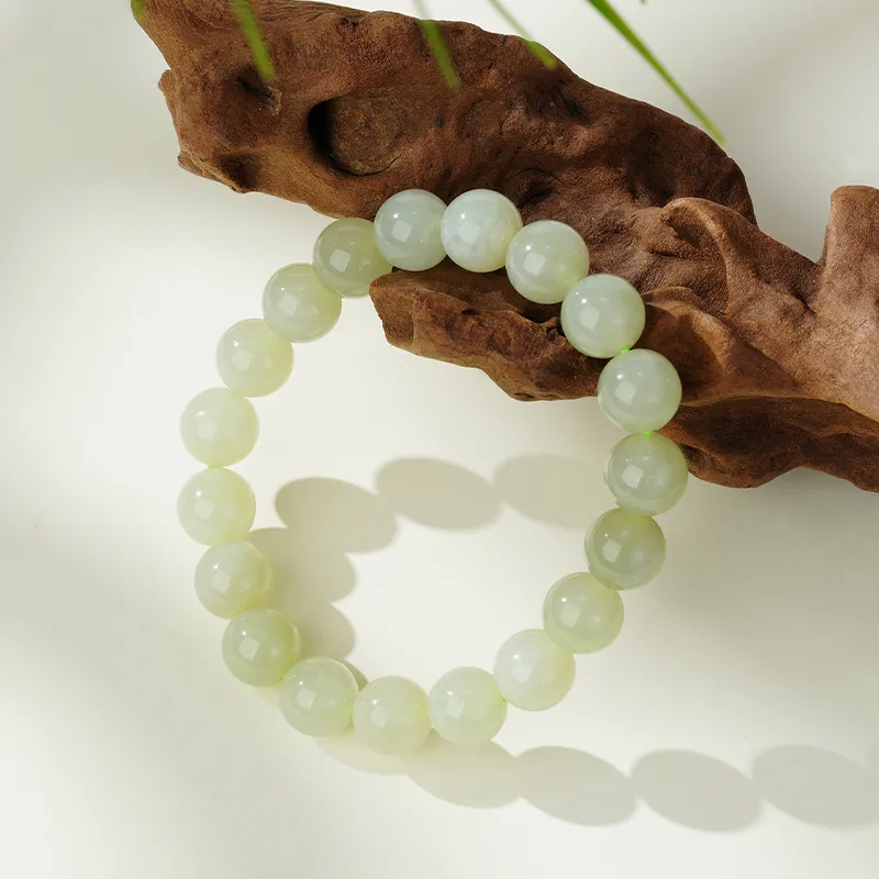 CHOW TAI SENG Warm And Delicate Goddess Hetian Jade Bracelet, Perfect For Jewelry Collection And Play White Jade Unisex-5