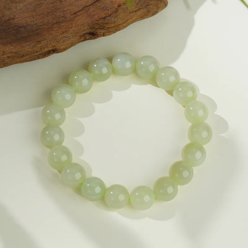 CHOW TAI SENG Warm And Delicate Goddess Hetian Jade Bracelet, Perfect For Jewelry Collection And Play White Jade Unisex-6