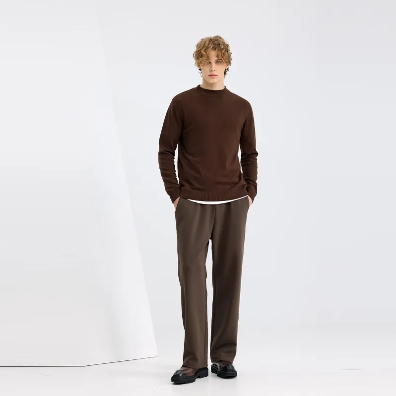 WILD LEADER Casual Pants Unisex Coffee-4