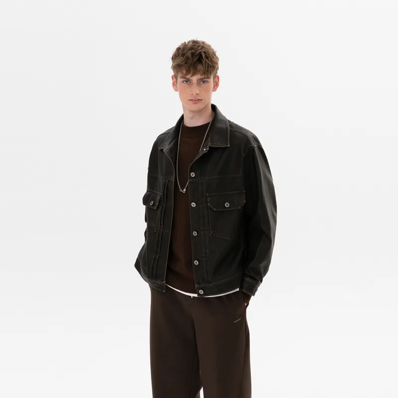 WILD LEADER Jackets Coats Unisex Vintage Black-3