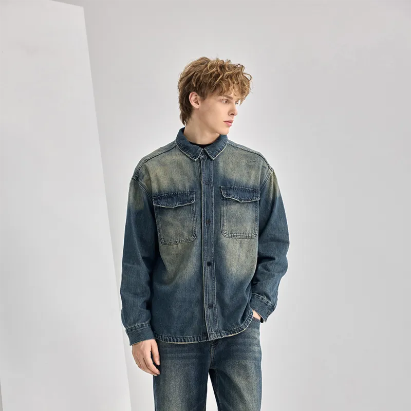 WILD LEADER Denim Jacket Unisex Peacock Blue-4
