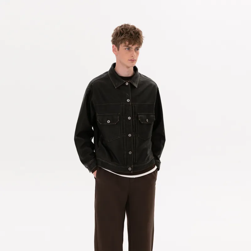 WILD LEADER Jackets Coats Unisex Vintage Black-2