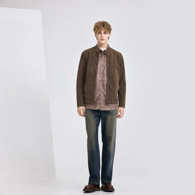 WILD LEADER Leather Jacket Unisex Coffee-2