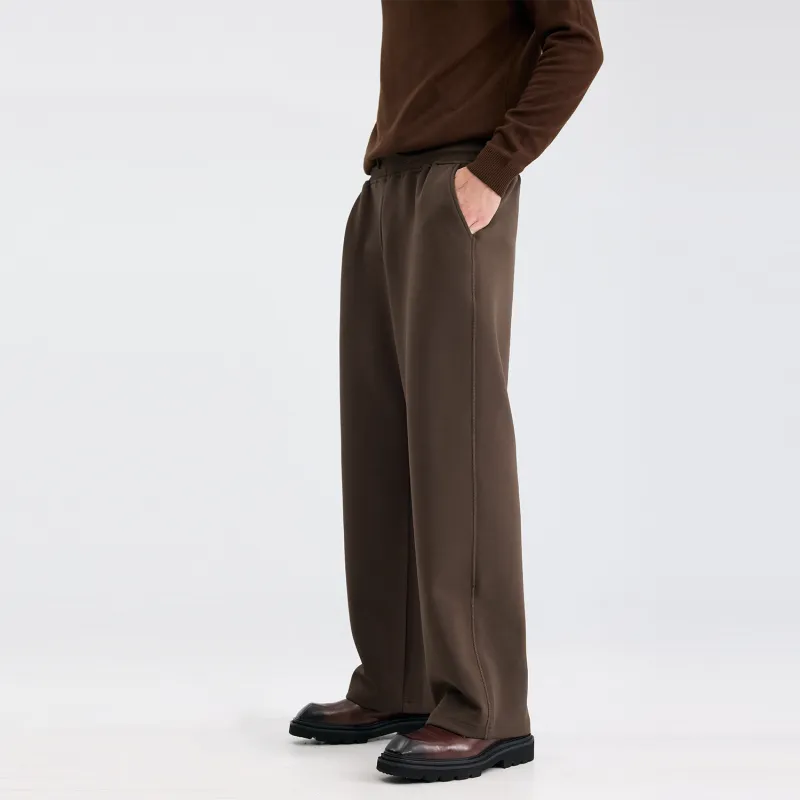 WILD LEADER Casual Pants Unisex Coffee-3