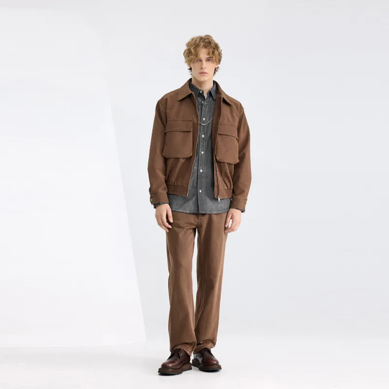 WILD LEADER Leather Jacket Unisex Khaki-5