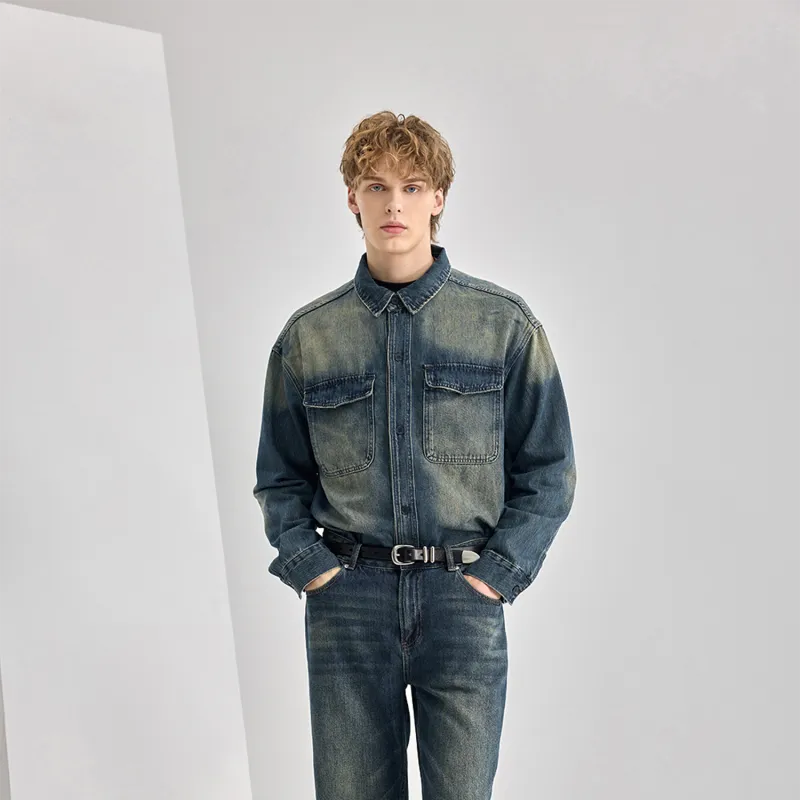 WILD LEADER Denim Jacket Unisex Peacock Blue-5