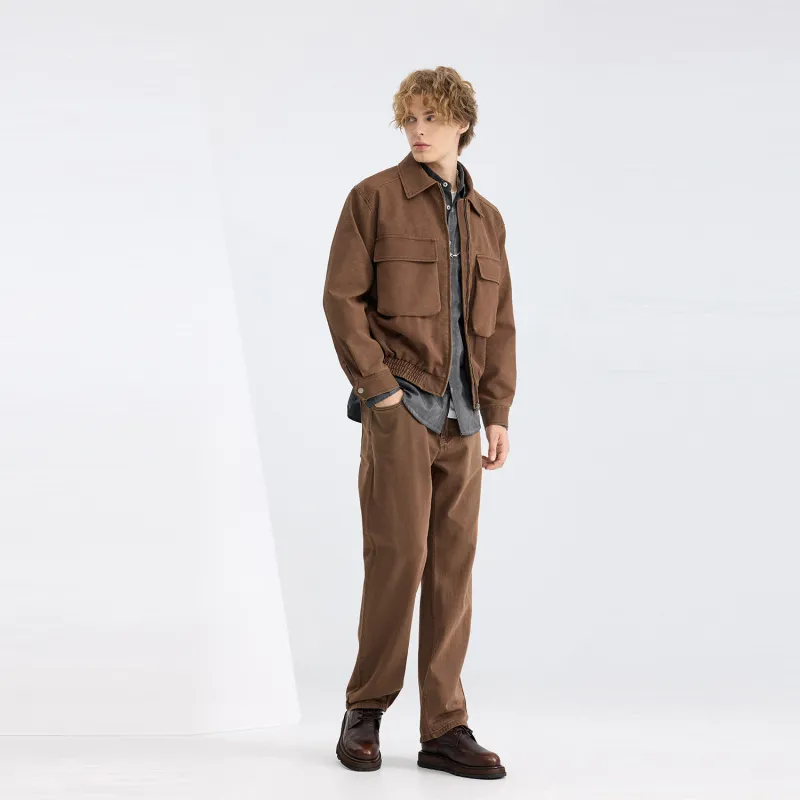 WILD LEADER Leather Jacket Unisex Khaki-4