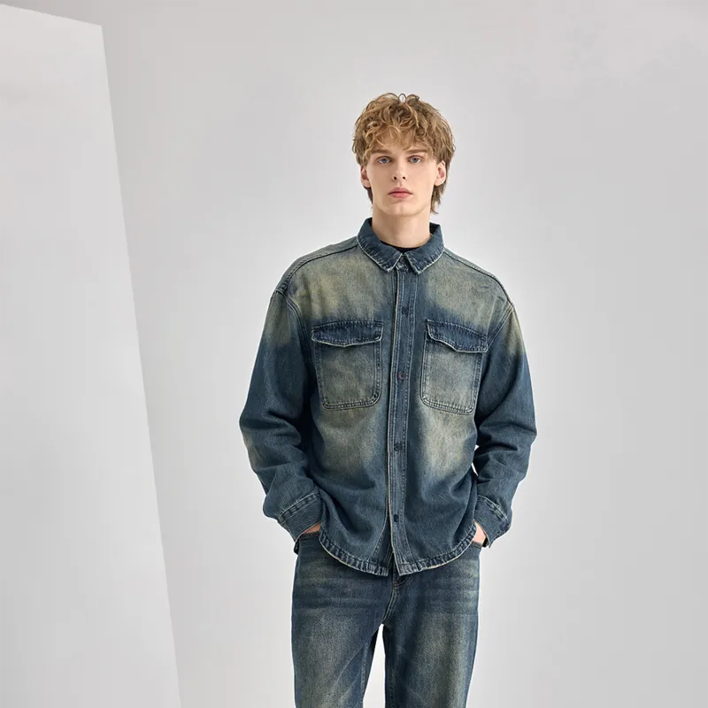 WILD LEADER Denim Jacket Unisex Peacock Blue-3