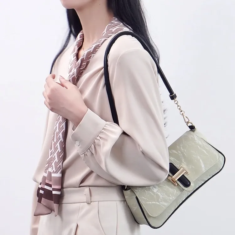 H YXIANG PU Crossbody Bag, Shoulder Bag Women's Khaki/Mung Bean-5