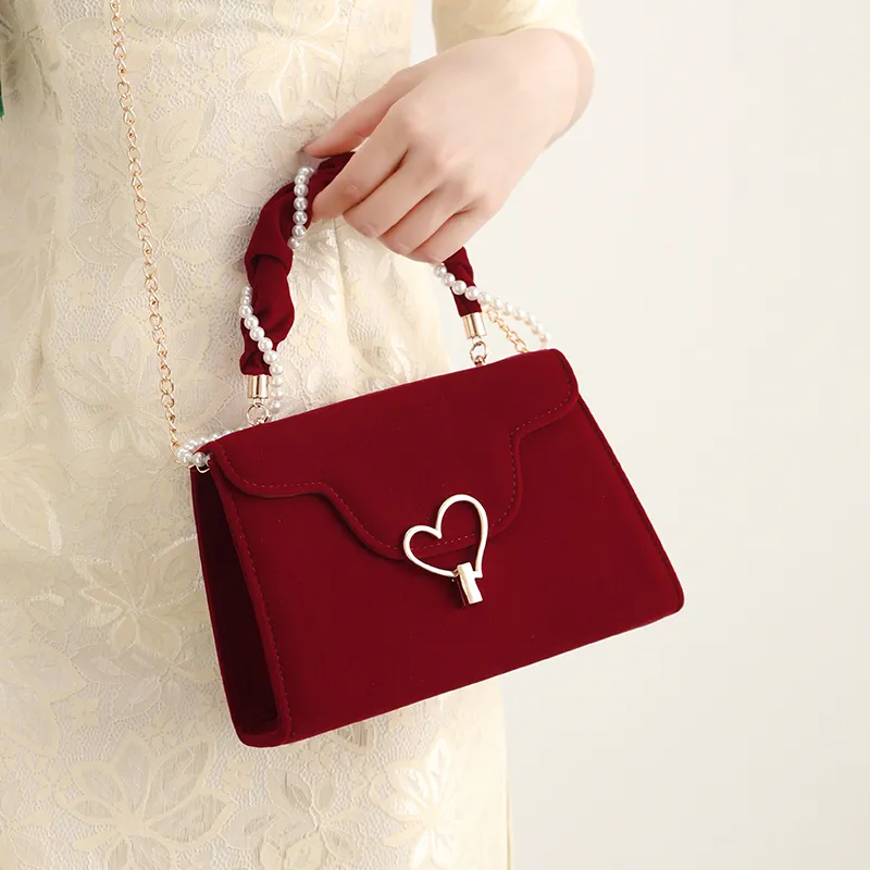 H YXIANG Microfiber Synthetic Leather Tote Shoulder Bag, Crossbody Bag, Handbag Women's Red-4