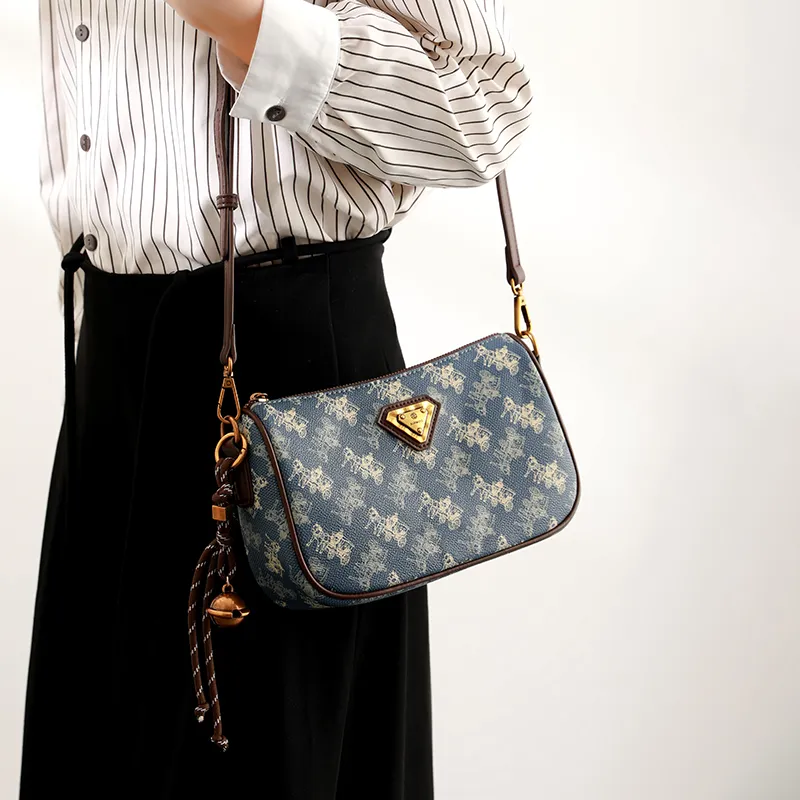 H YXIANG PVC Crossbody Bag, Shoulder Bag Women's Blue-3