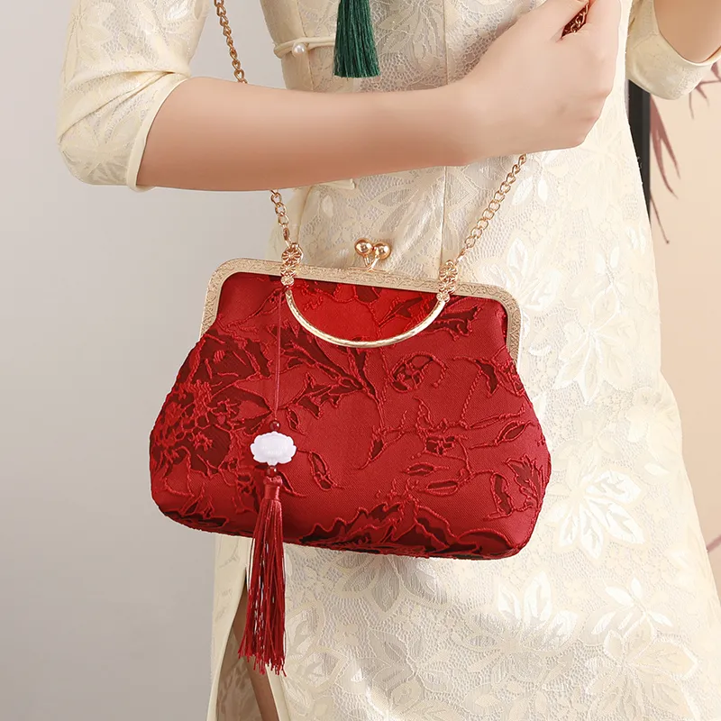 H YXIANG Microfiber Synthetic Leather Handbag Women's Red-4