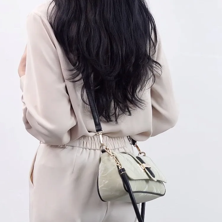 H YXIANG PU Crossbody Bag, Shoulder Bag Women's Khaki/Mung Bean-4
