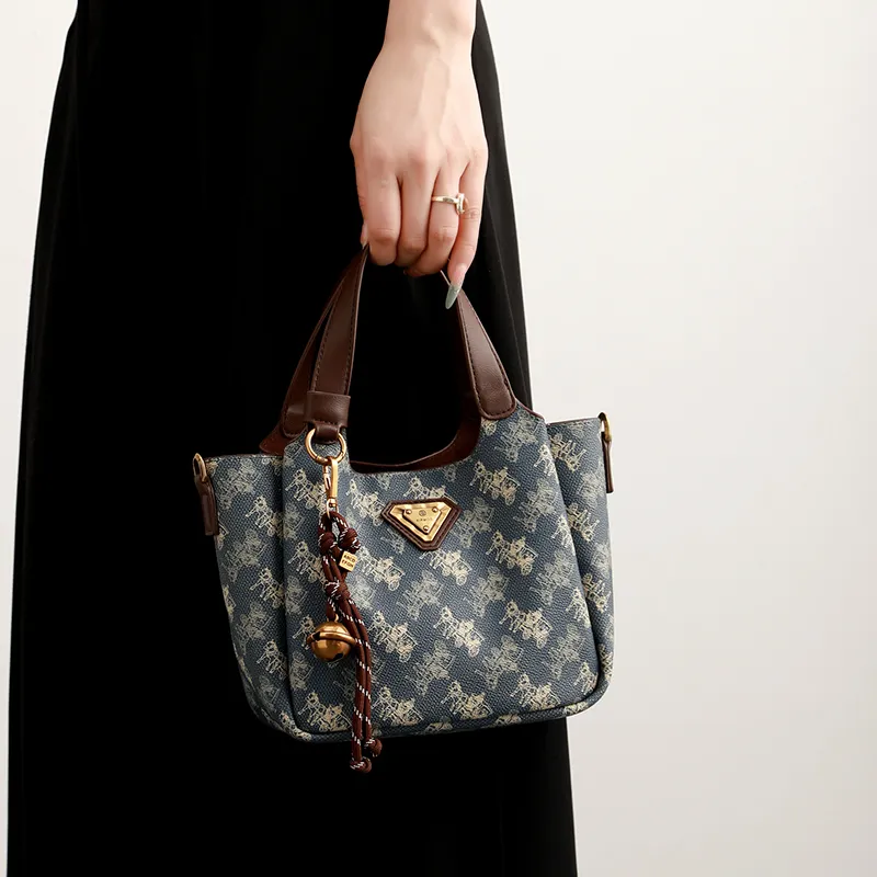H YXIANG PVC Handbag Women's Blue-6