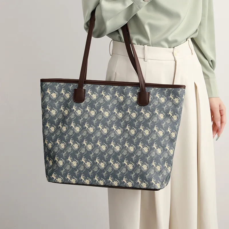 H YXIANG PVC Tote Bag, Shopping Bag, Shoulder Bag Women's Blue-4