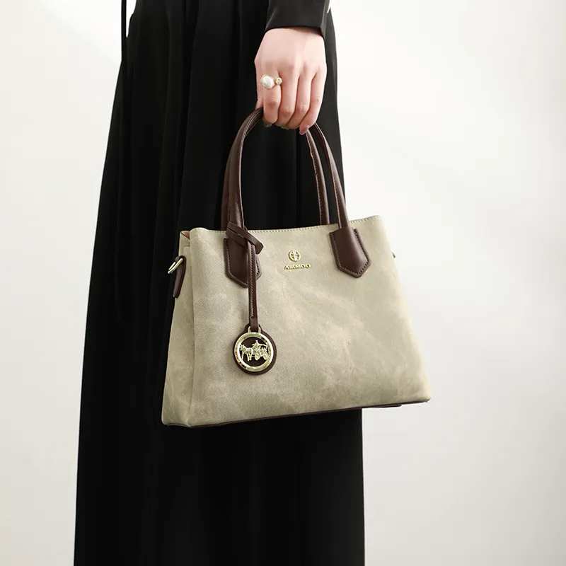 H YXIANG Microfiber Synthetic Leather Handbag Women's Green-2