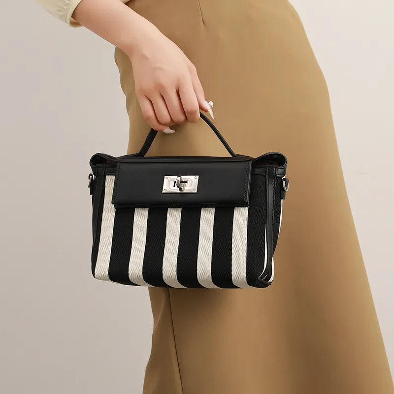 H YXIANG Canvas Canvas Bag Handbags Regular Women's Black-3