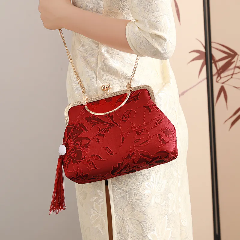 H YXIANG Microfiber Synthetic Leather Handbag Women's Red-3