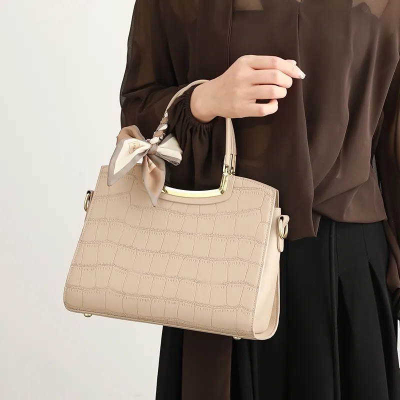 H YXIANG Microfiber Synthetic Leather Crossbody One Shoulder Handbag Women's Apricot-6