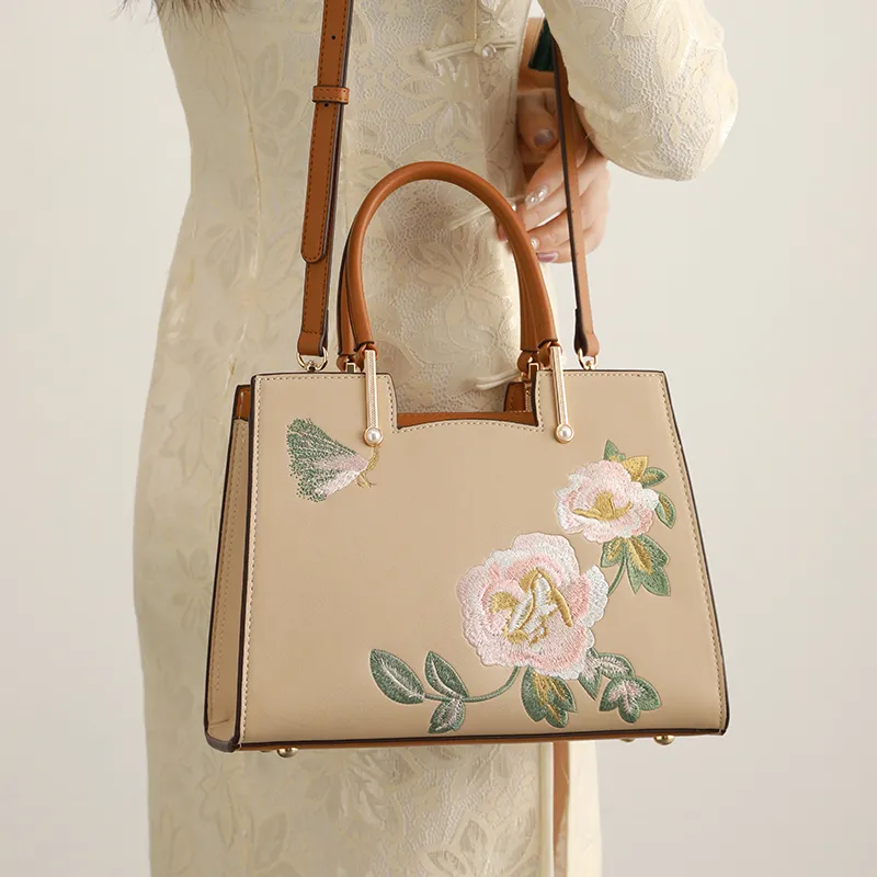 H YXIANG Microfiber Synthetic Leather One Shoulder Handbag Regular Women's Apricot-2