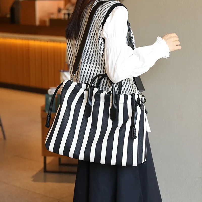 H YXIANG Canvas Canvas Bag Tote Bag Shopping Bag Handbag Women's Green/White-4