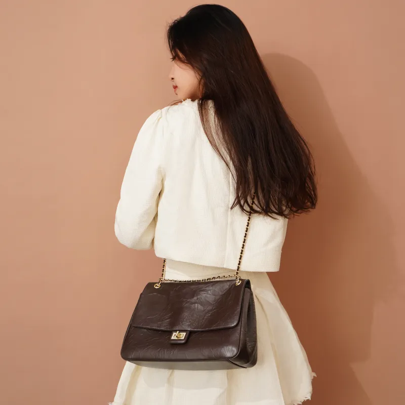 H YXIANG Cow Leather Shoulder Bag Women's Multicolor-5