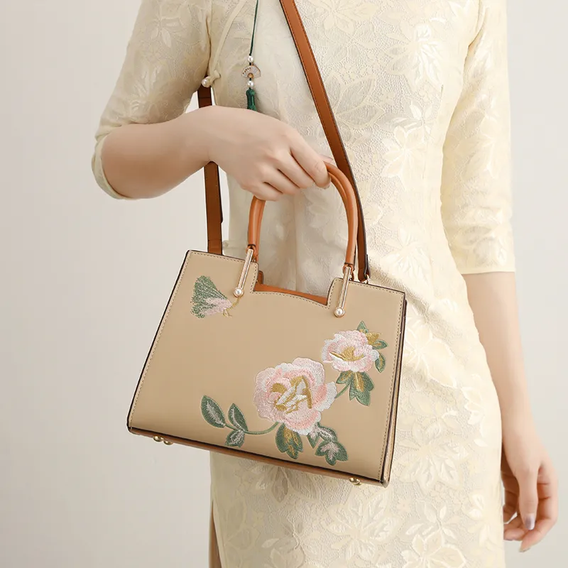 H YXIANG Microfiber Synthetic Leather One Shoulder Handbag Regular Women's Apricot-1