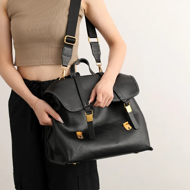 H YXIANG Cow Leather Backpack Women's Multicolor-8