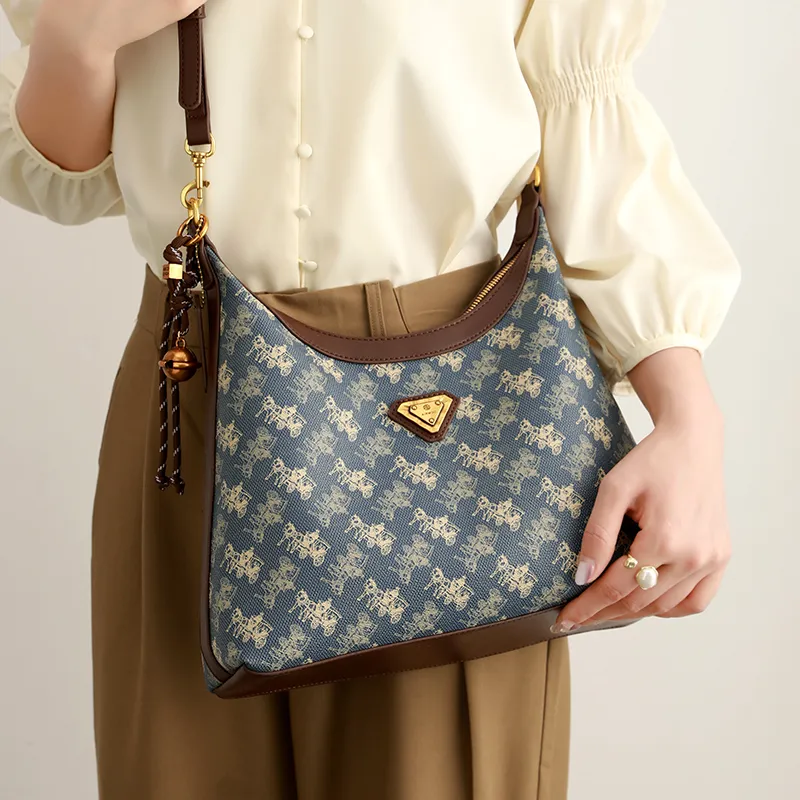 H YXIANG PVC Crossbody Bag, Shoulder Bag Women's Blue-2