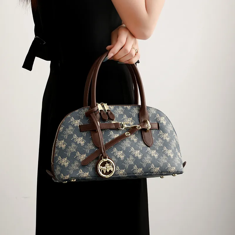 H YXIANG PVC Shoulder Bag, Crossbody Bag, Handbag Women's Blue-4
