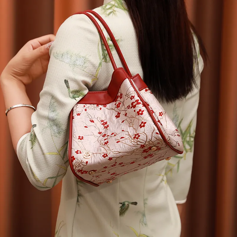 H YXIANG Microfiber Synthetic Leather Handbag Regular Women's Burgundy-3