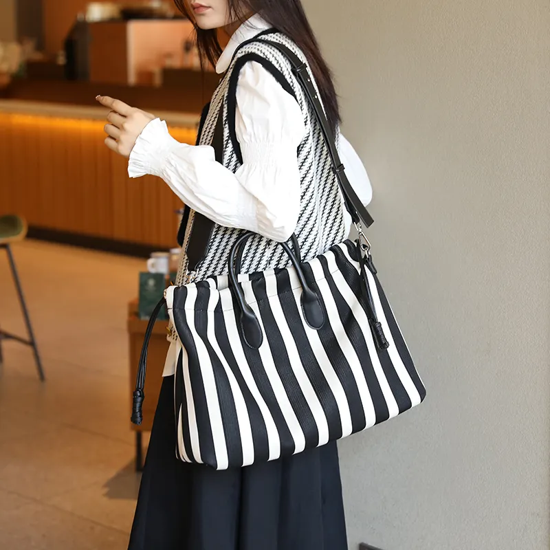 H YXIANG Canvas Canvas Bag Tote Bag Shopping Bag Handbag Women's Green/White-3