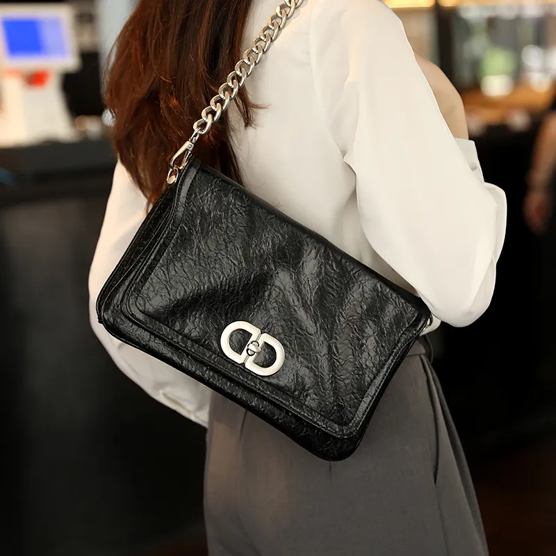 H YXIANG Cow Leather Shoulder Bag Large Size Small Size Women's Multicolor-5